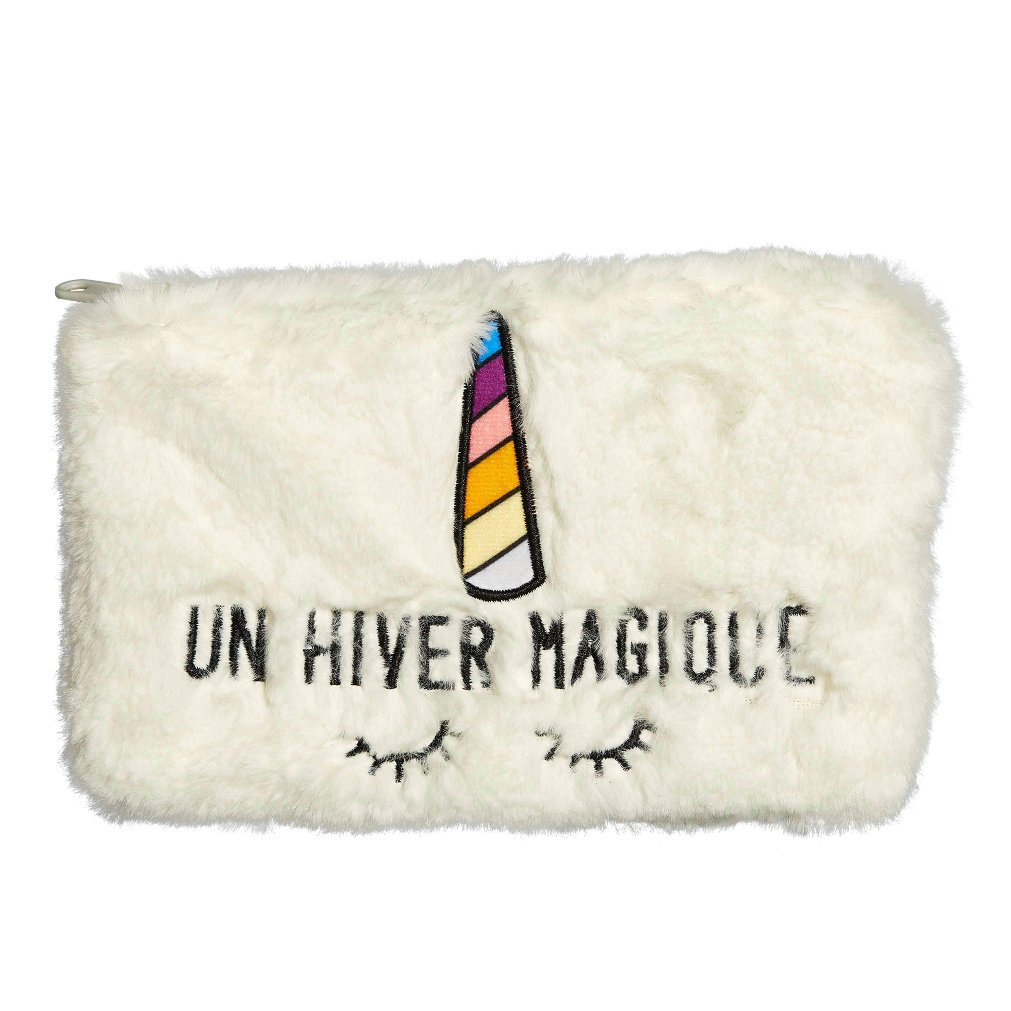 - Pochette peluche licorne
