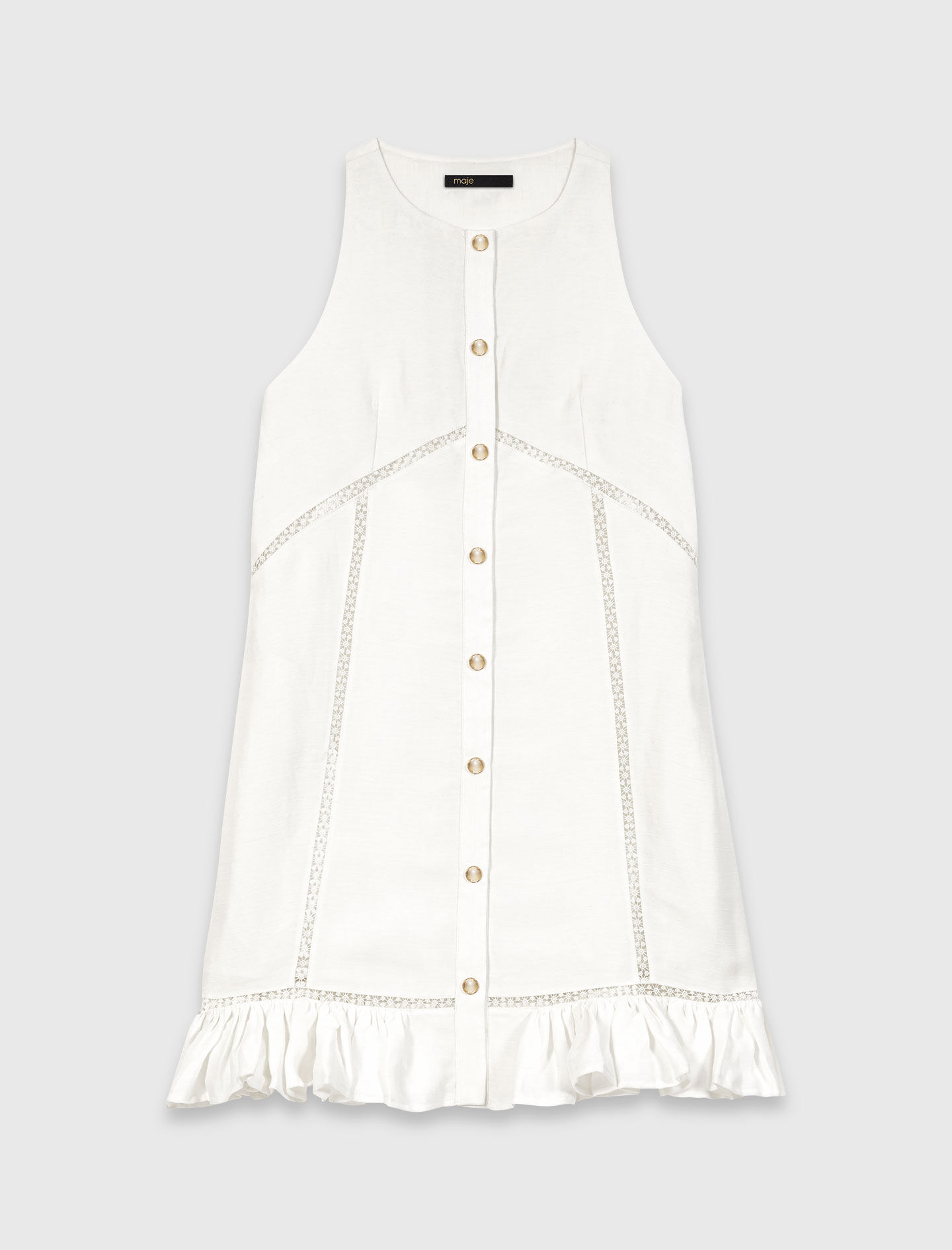 Robe en lin mélangé et broderie