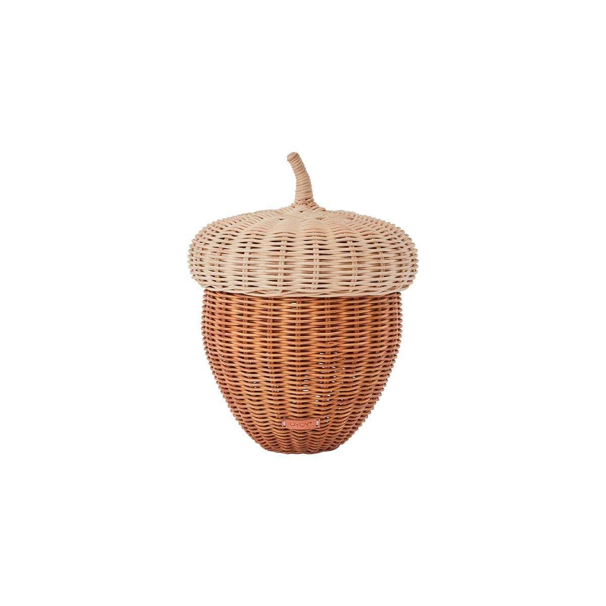 ACORN - Panier beige en rotin Ø34xH37cm