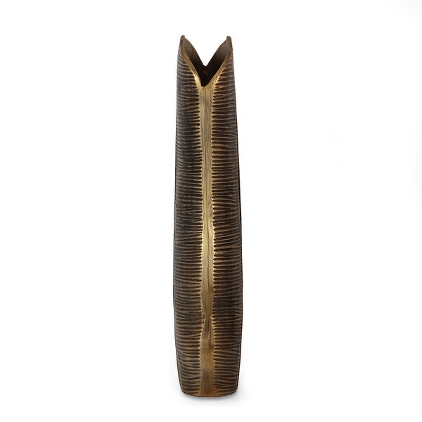 Waleska Indoor Aluminum Handcrafted Leaf Vase by Christopher Knight Home
