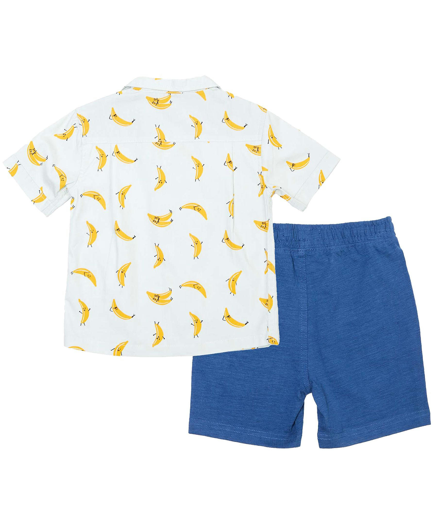 Silver Kids' Short Sleeve AOP Shirt With Pull On Shorts Set