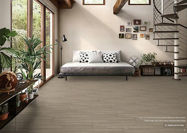 Carrelage effet bois sol intérieur / mur intérieur Line Wood Nut l.20 X L.120 cm rectifié 1er choix.