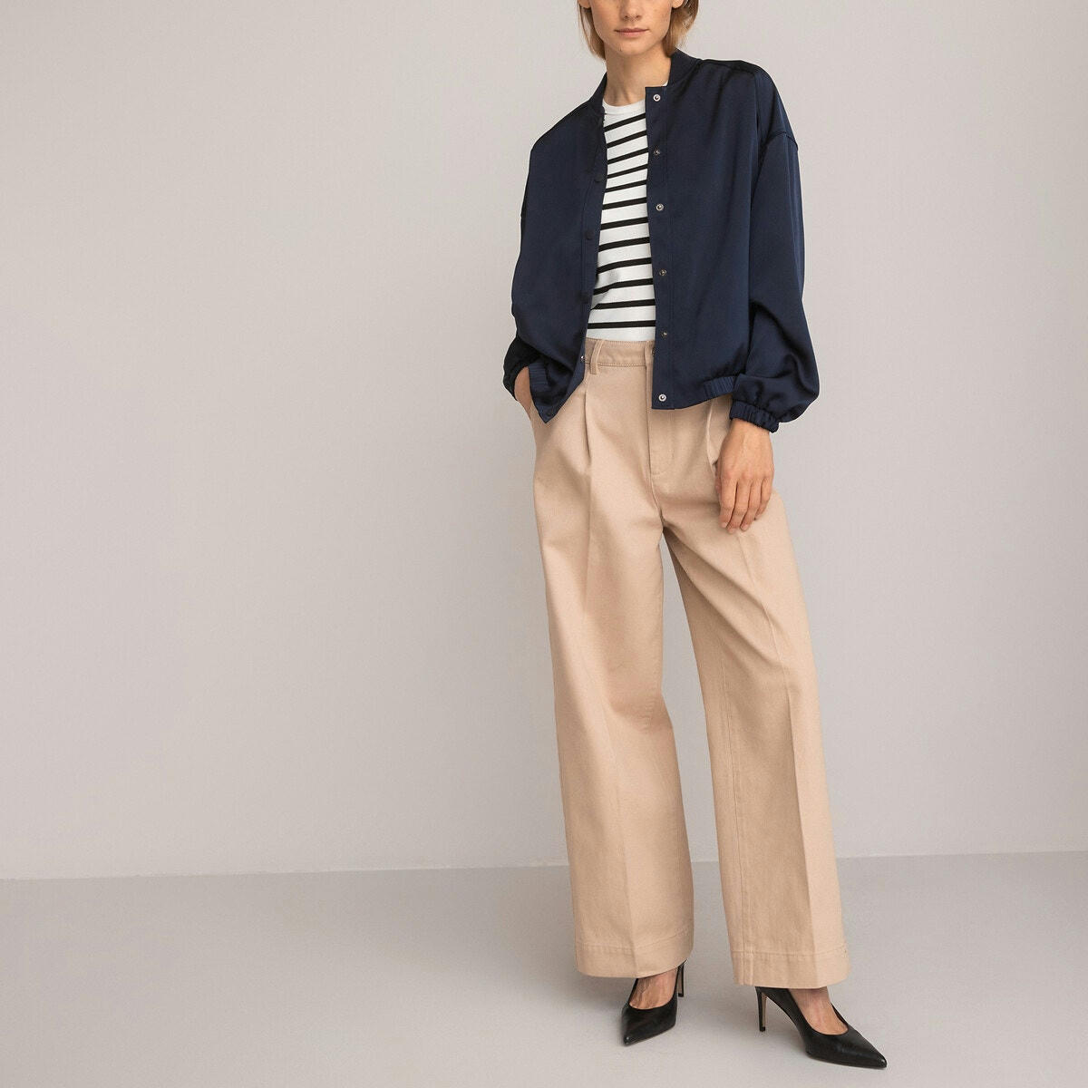 Blouson bomber en satin, coupe ample
