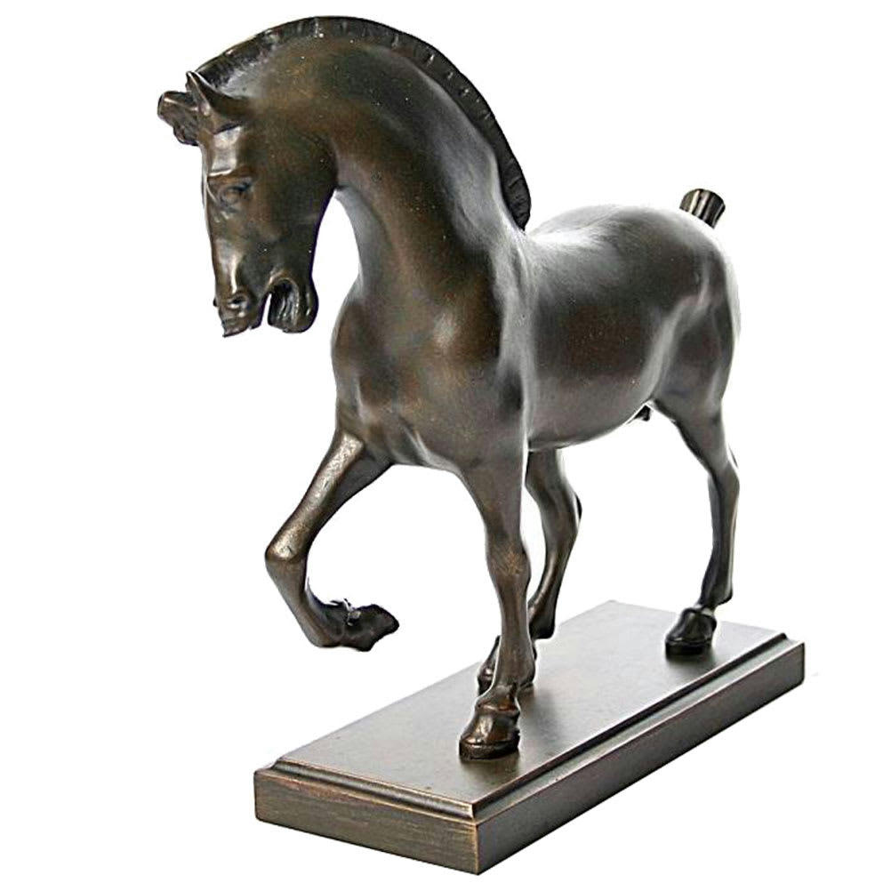 DE VINCI - Statuette en résine cheval de Léonard de Vinci