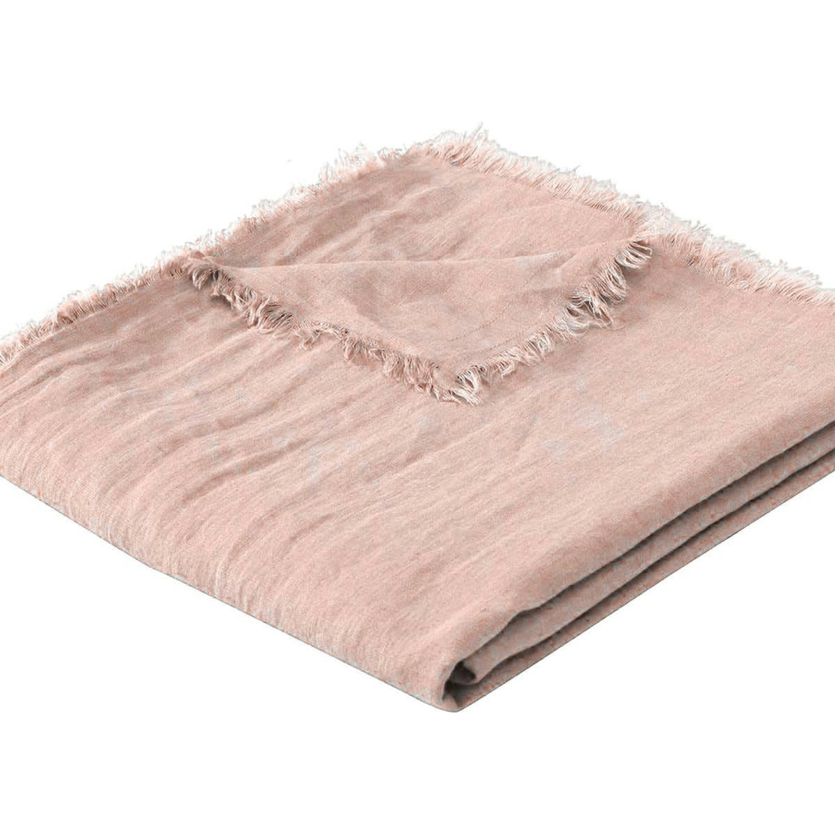 HORTENSE - Jeté de lit grand modèle lin lavé  180x260 rose