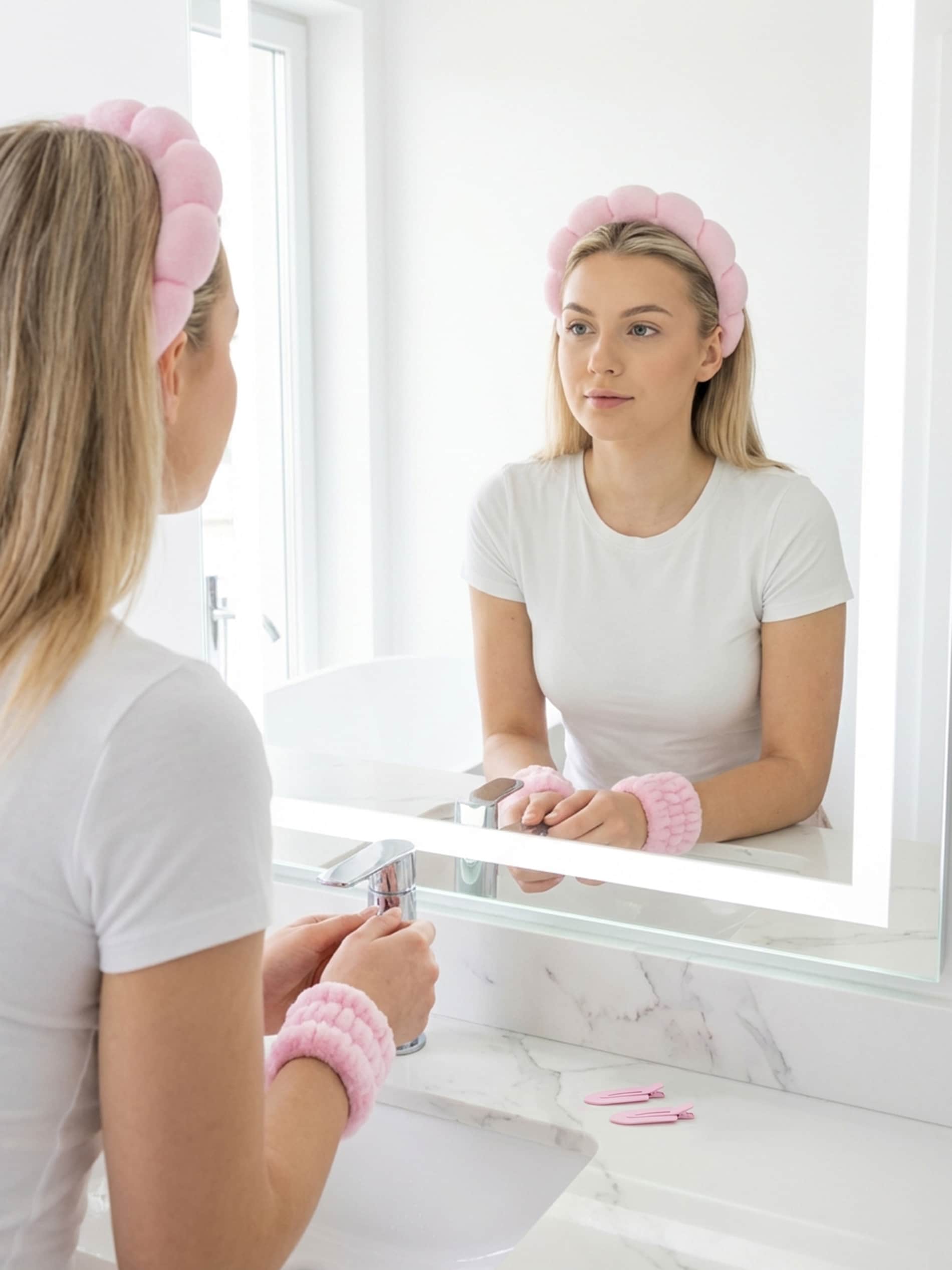 Zestaw do włosów z miękką opaską, gumkami i spinkami 5 pack