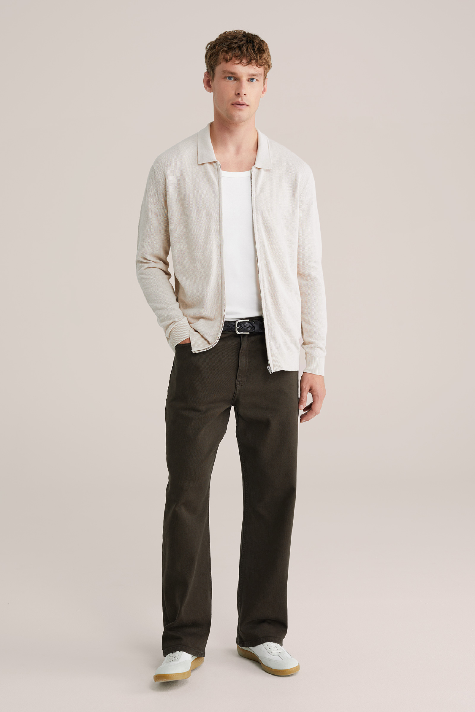 Heren regular fit vest met structuur