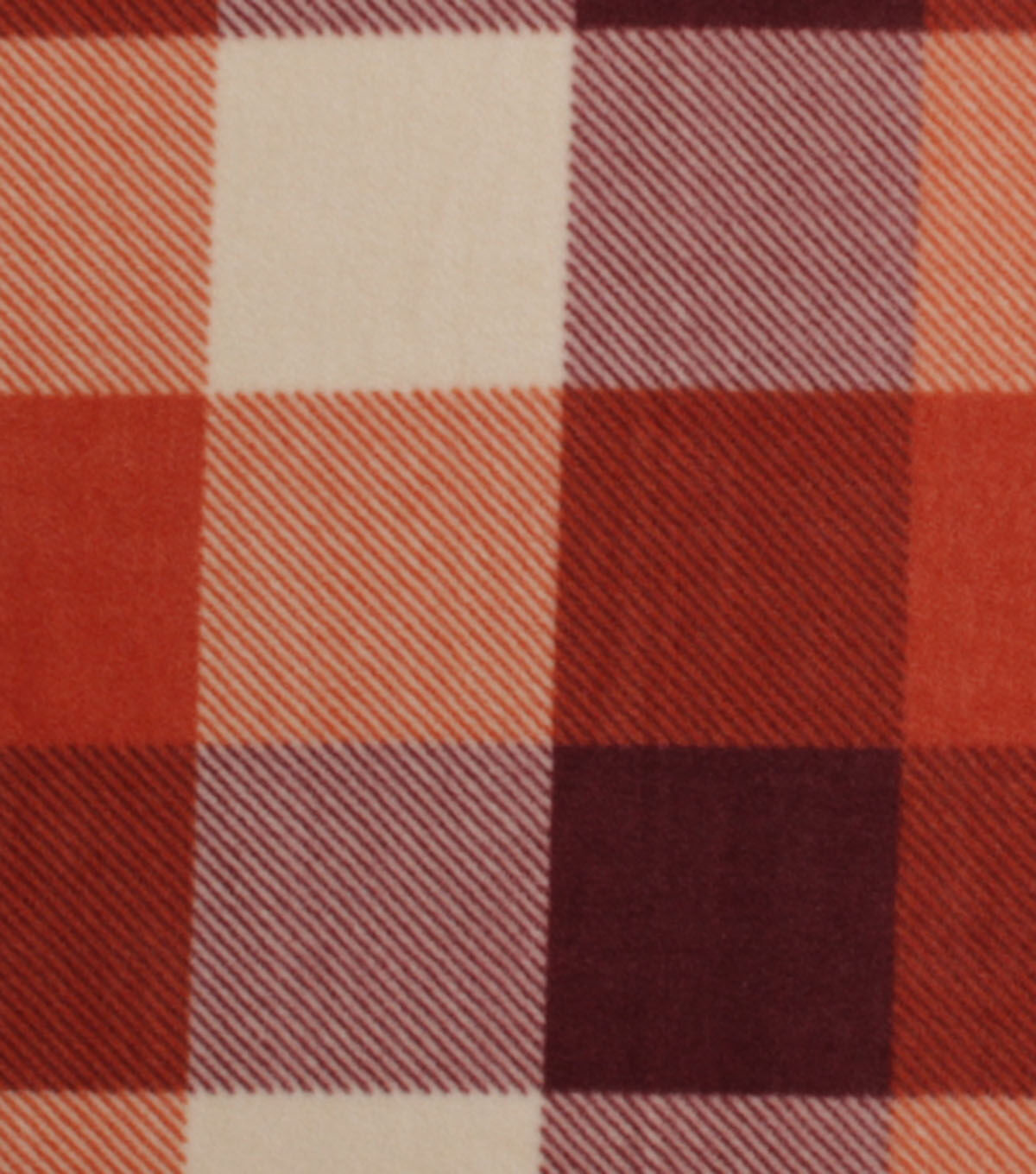 Rust Buffalo Plaid Anti Pill Fleece Fabric