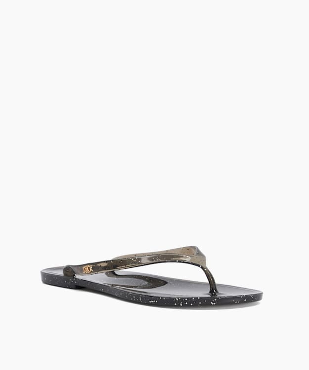 Littles Black - Toe Post Jelly Sandals