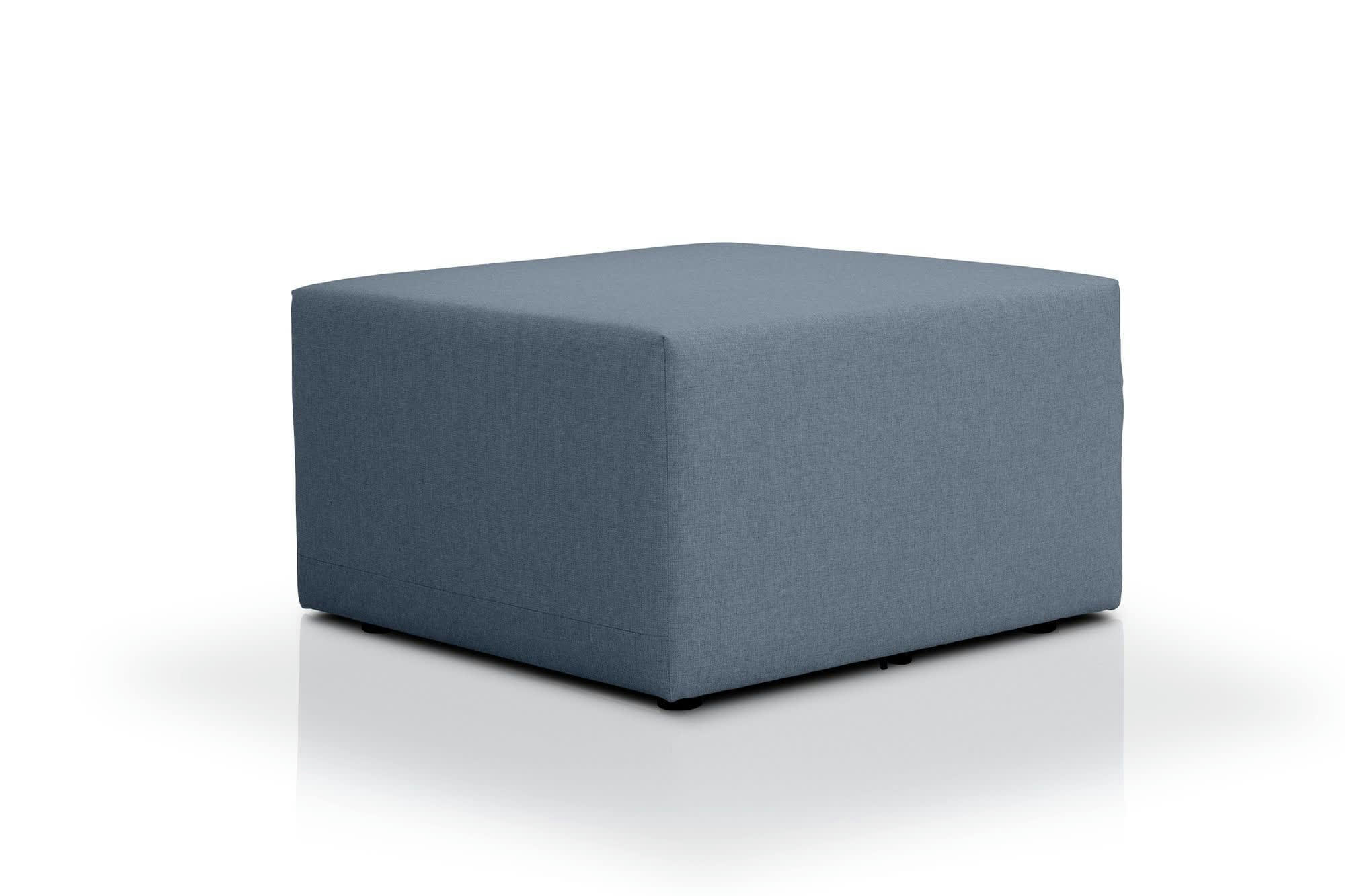 CENTAURI - Pouf carré 1 place  en tissu bleu