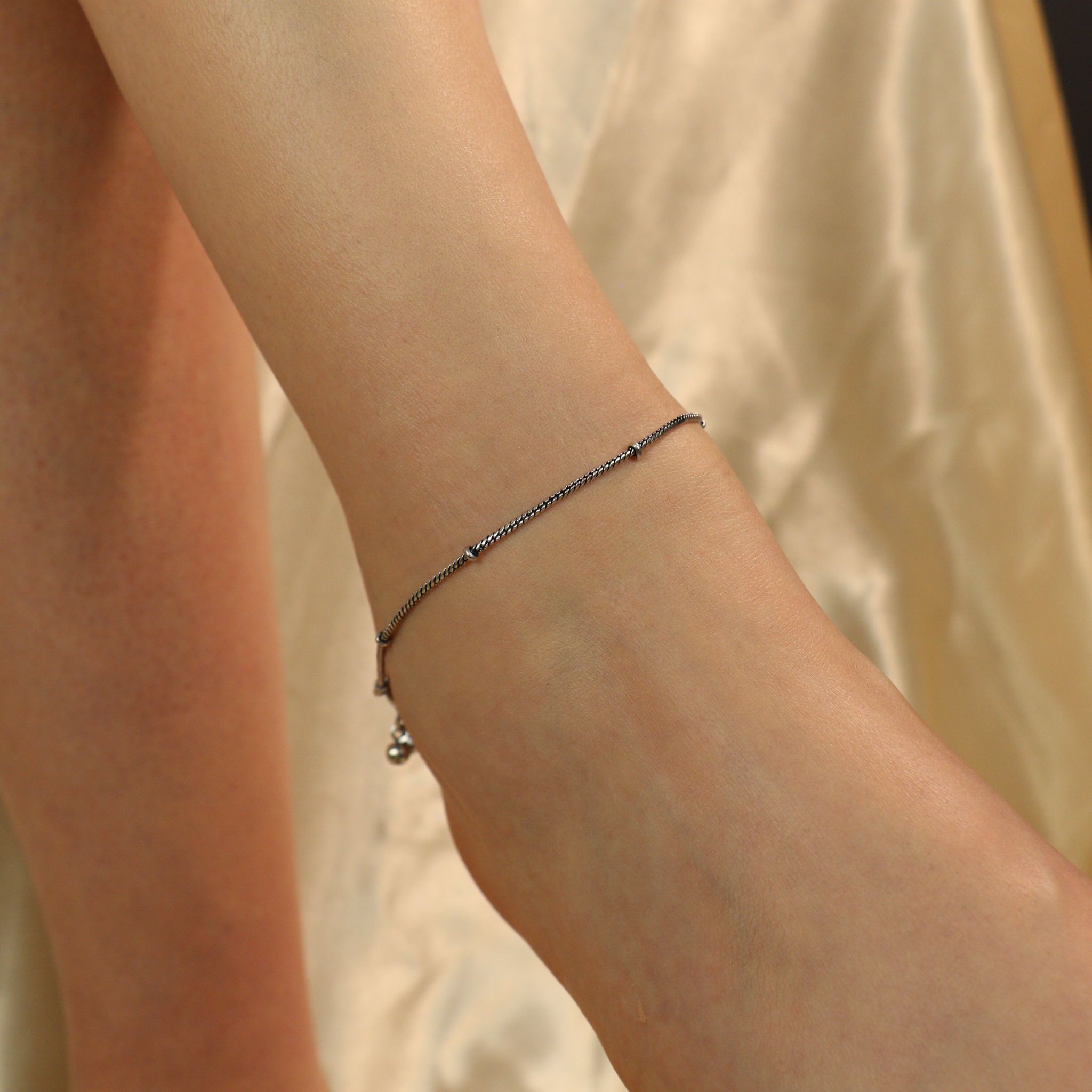 The Colourful Aura Oxidized Silver Plated Snake Chain Indian Asian Payal Anklet
