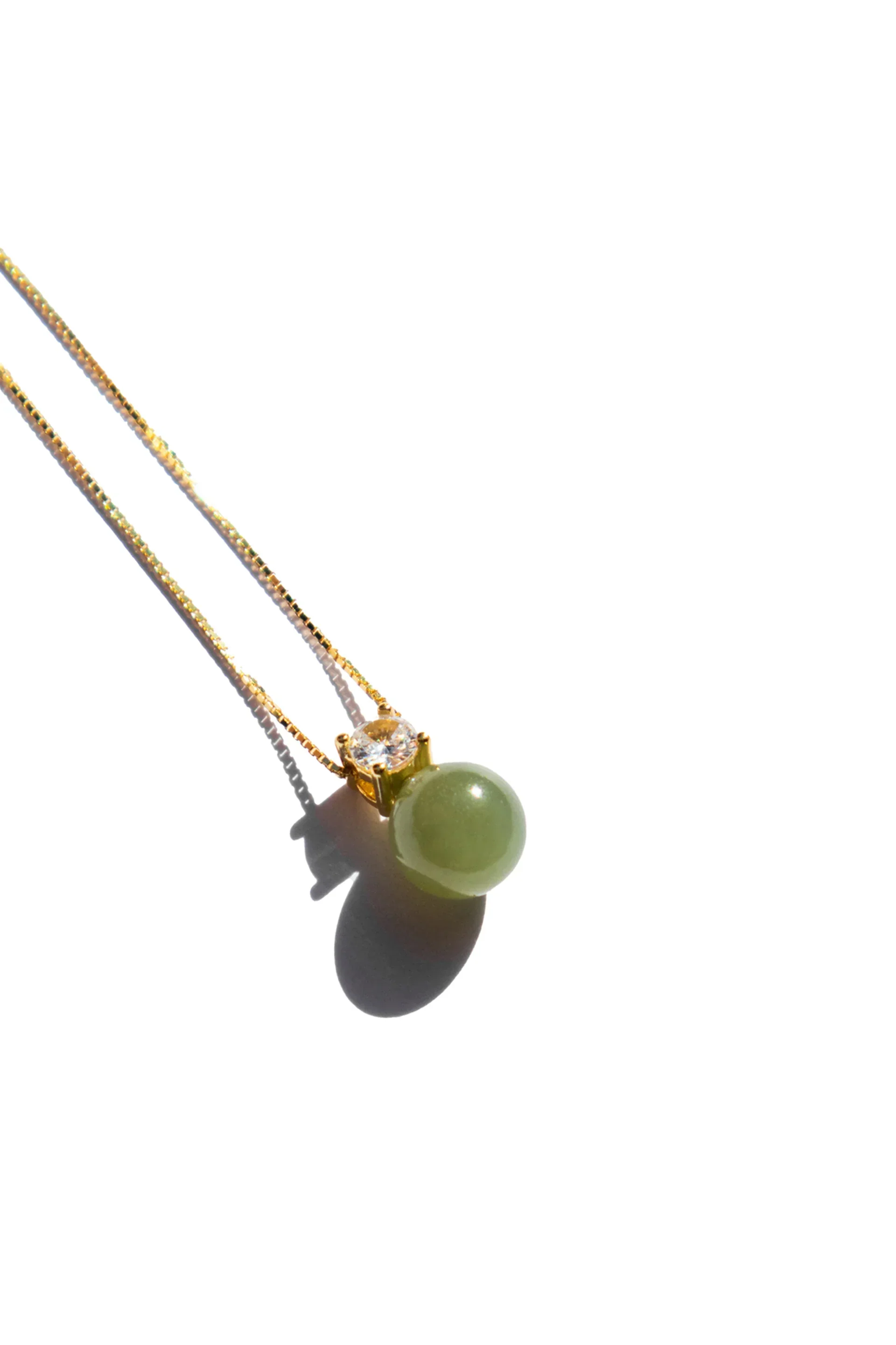 Esther — Green Jade and Zircon Necklace