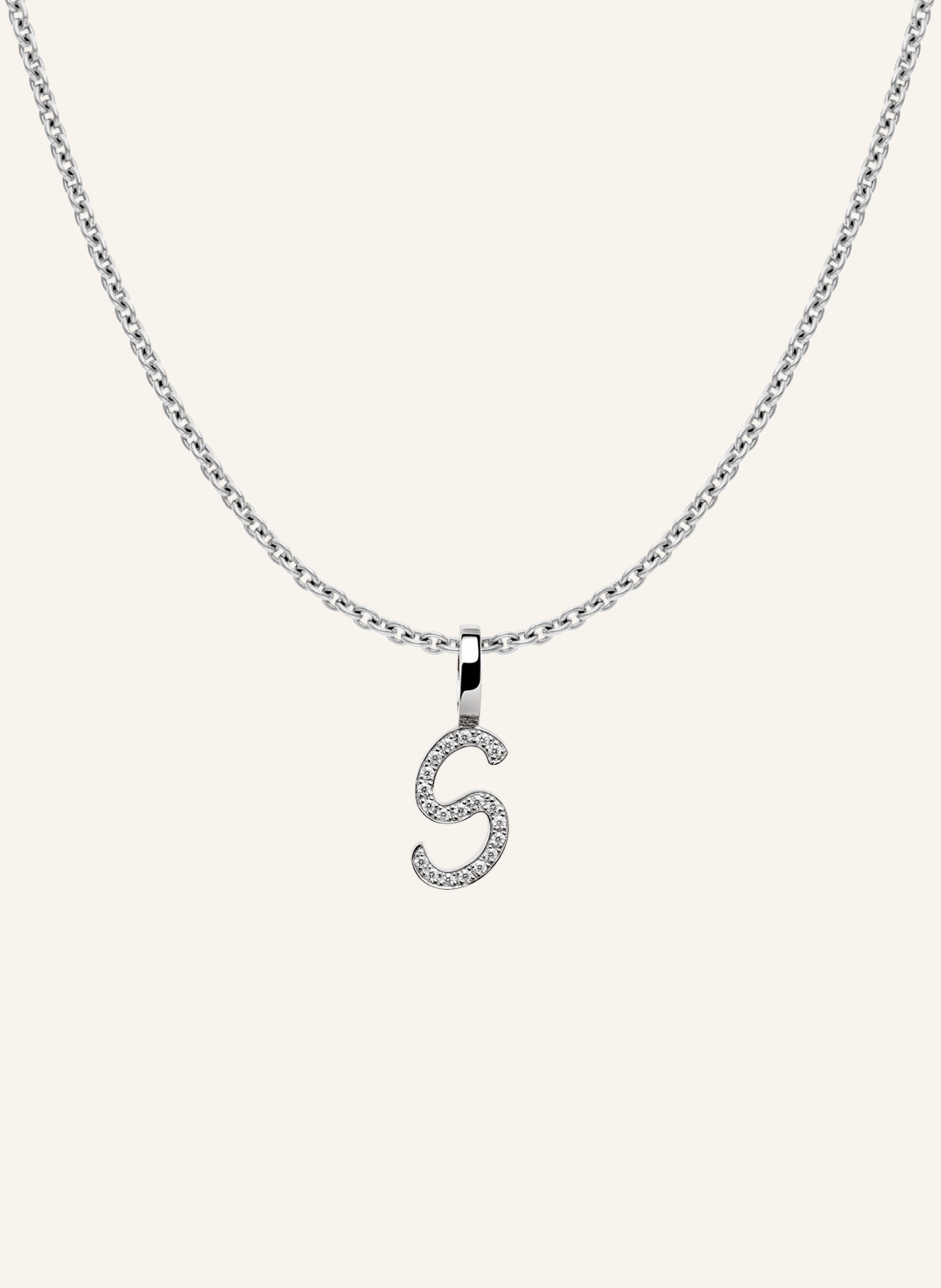 CADA Kette TINY DIAMOND LETTER S