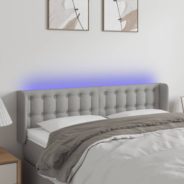 Wezgłowie Szary 147 x 16 x 78/88 cm Tkanina vidaXL