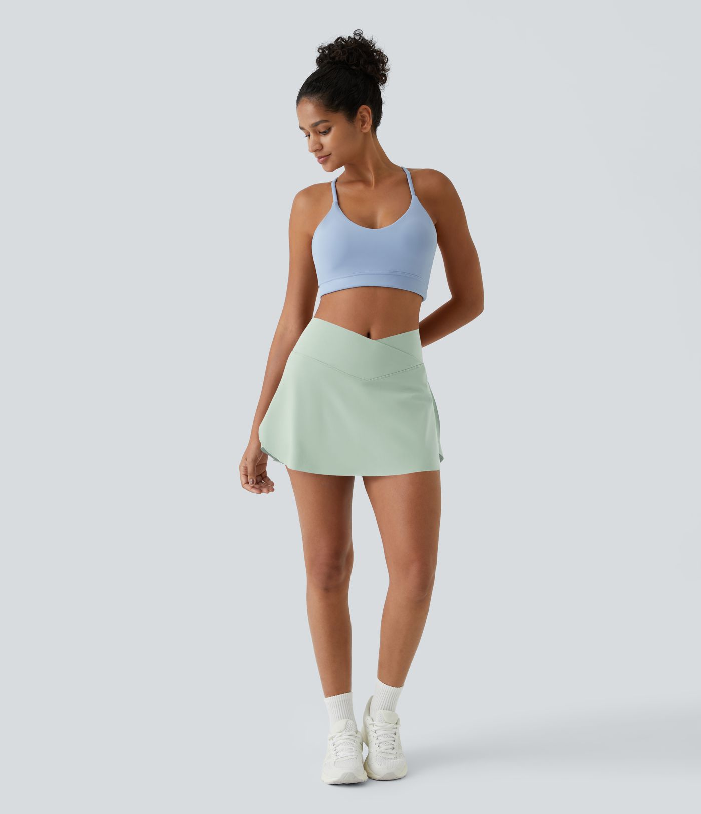 Jupe de tennis mini 2-en-1 quotidienne SoftlyZero™ Airy avec croisement, poche latérale et effet frais InstantCool, Lucid, protection solaire UPF50