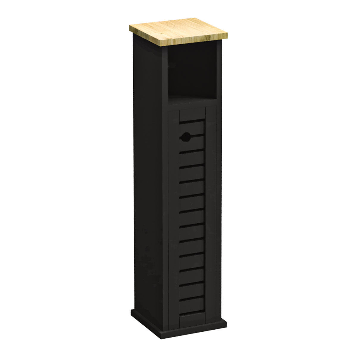 Móvel porta rolos wc com 2 porta e prateleiraCANCUN preto