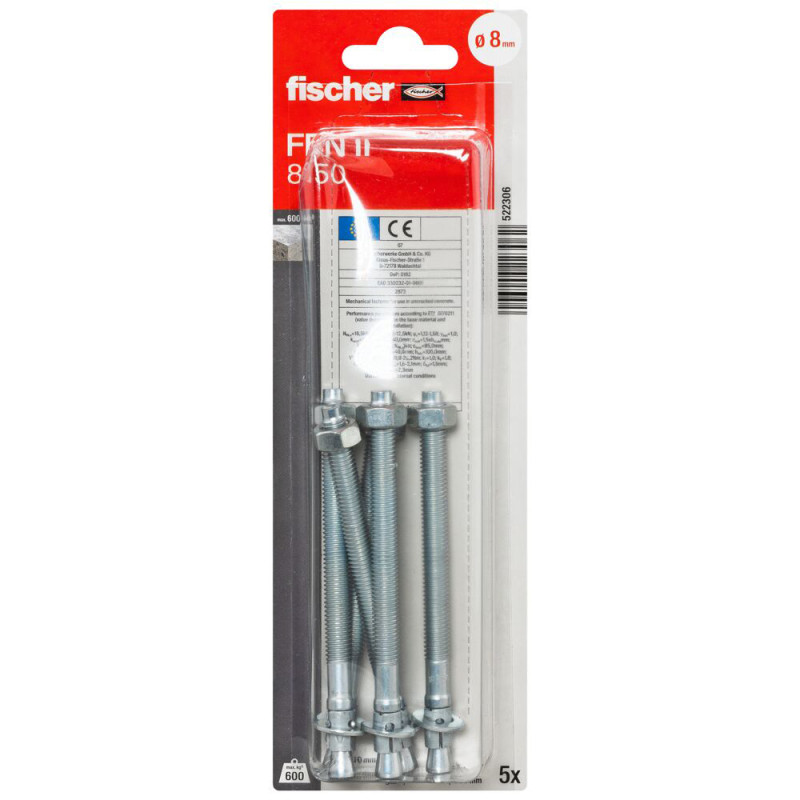 Goujon d'ancrage FBN II 8/50 5 pièces
