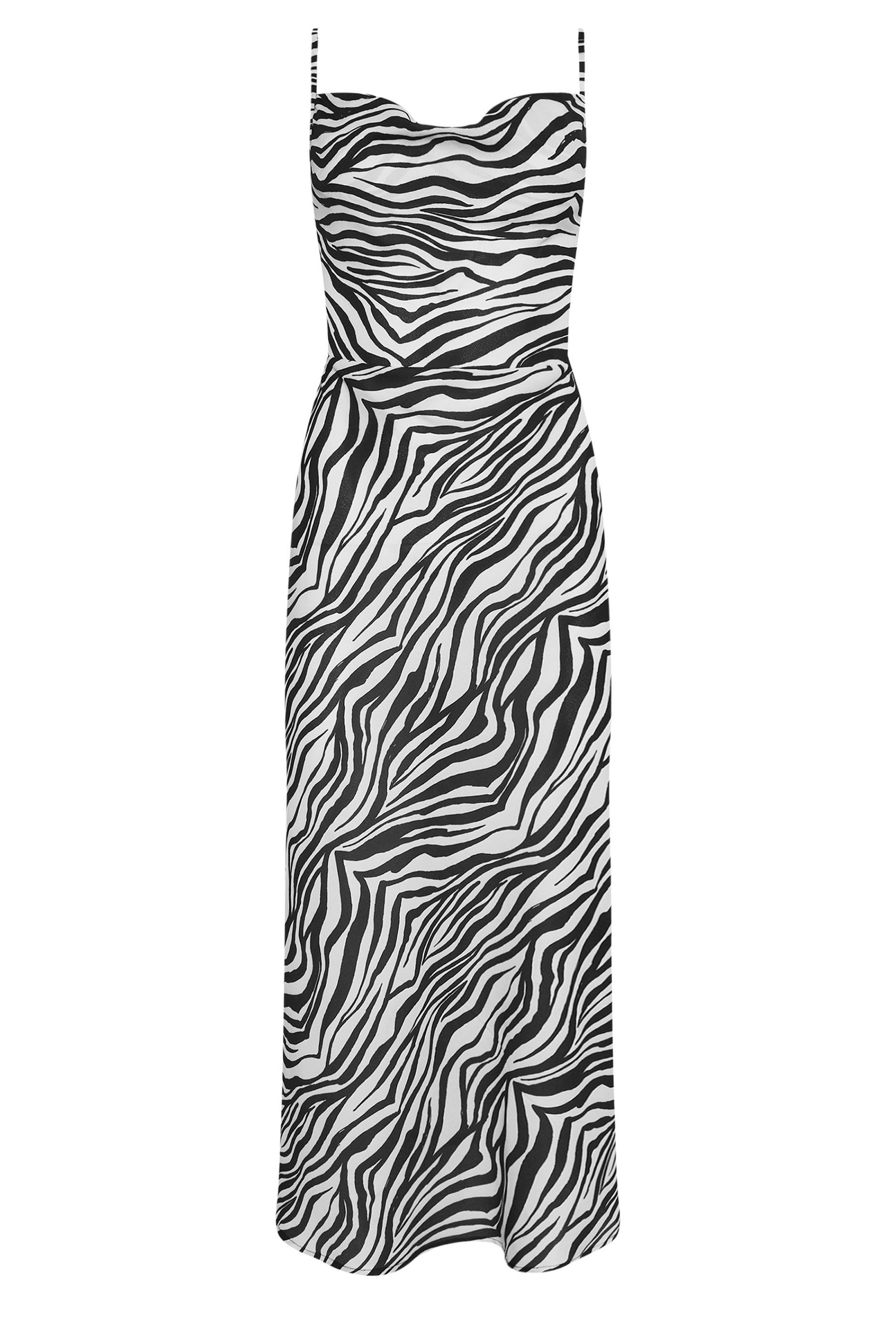 PixieGirl Petite Zebra Print Cowl Neck Maxi Slip Dress
