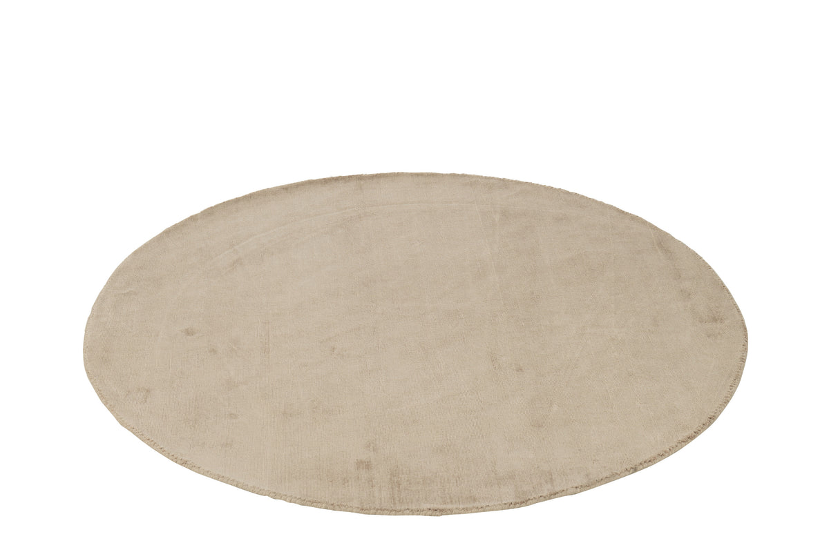 J-Line tapijt Rond Handgemaakt - viscose - beige