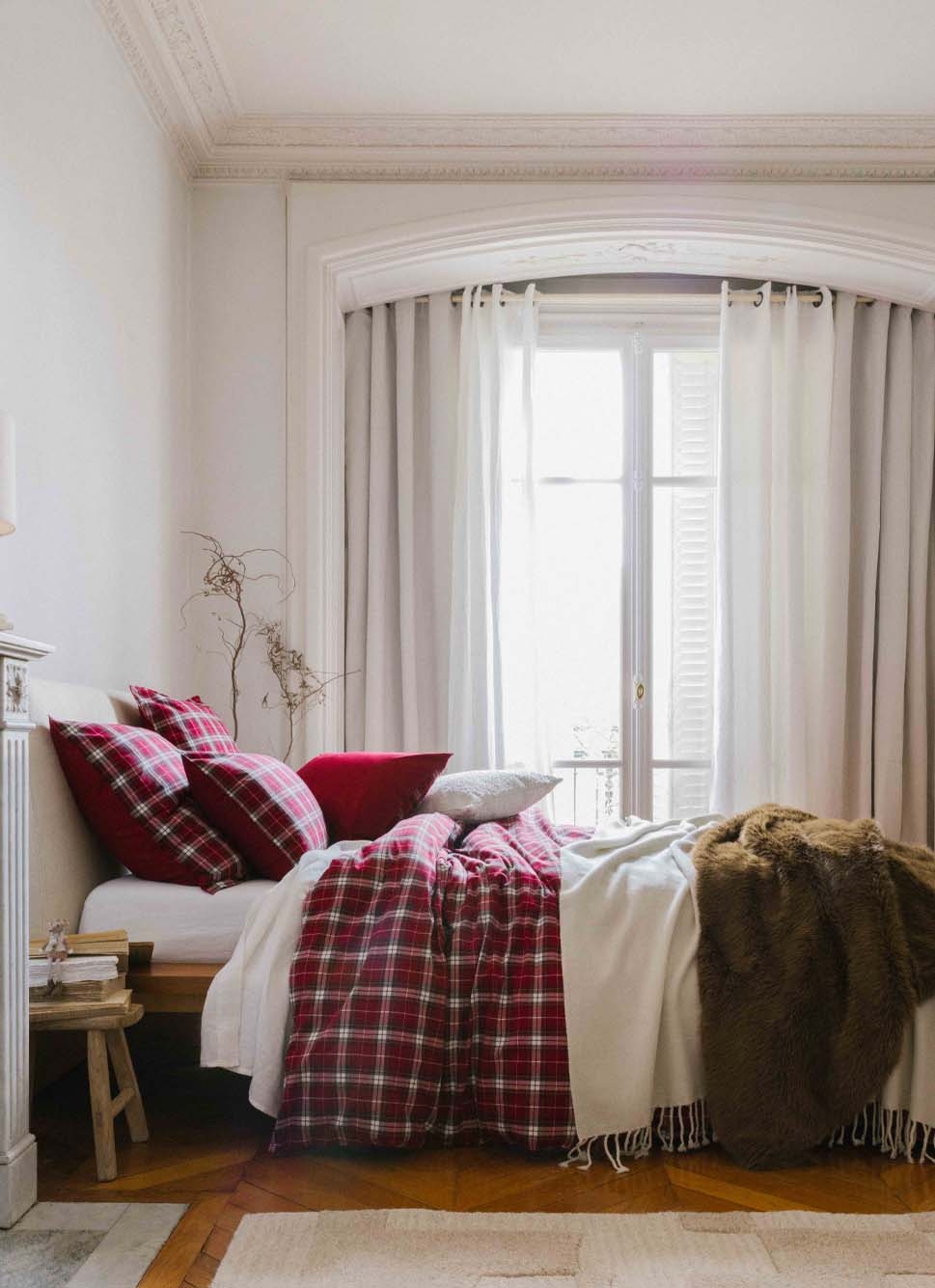 HOUSSE DE COUETTE à CARREAUX TISSÉ TEINT TORQUHIL ROUGE