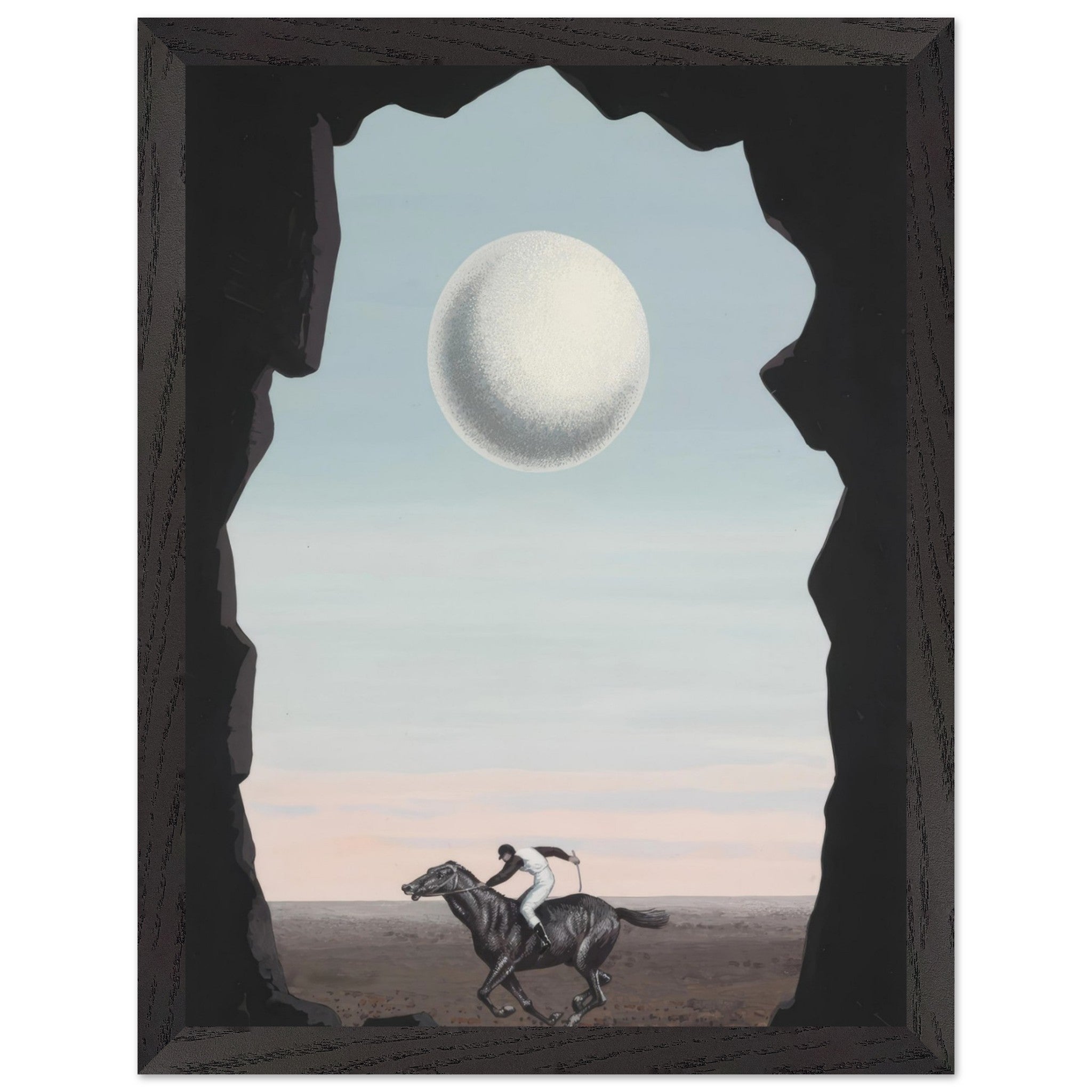 Artfulprints Poster met Lijst René Magritte - Le jockey perdu  - 30x40 cm - Blauw