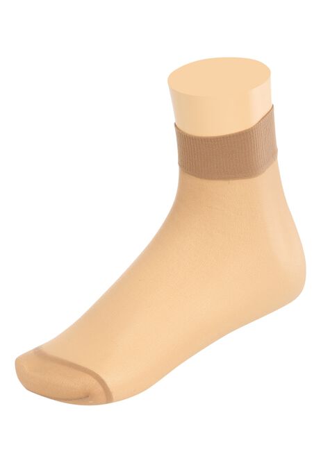 Womens 5pk 15 Denier Natural Ankle High Socks