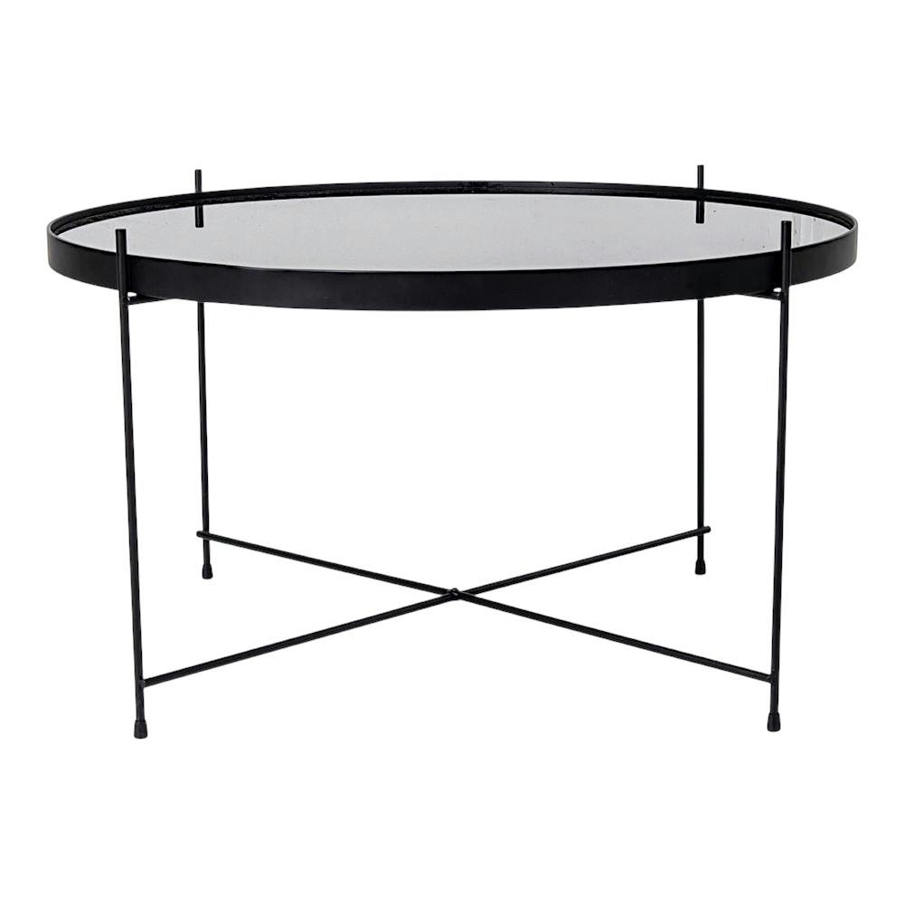 Table basse design verre métal noir ø70 cm TULUM