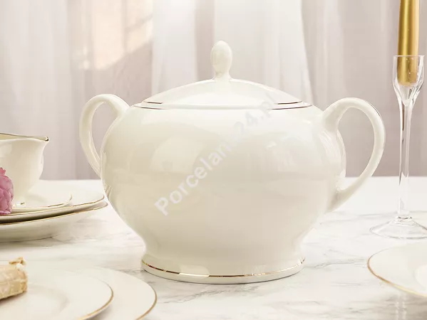 Serwis obiadowo - herbaciany na 12 osób (105 el.) Bogucice - Lolita Cream Gold 1258