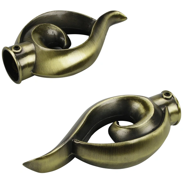 Endstück Bessie, Blues, Geschwungen, 20 mm, Bronze