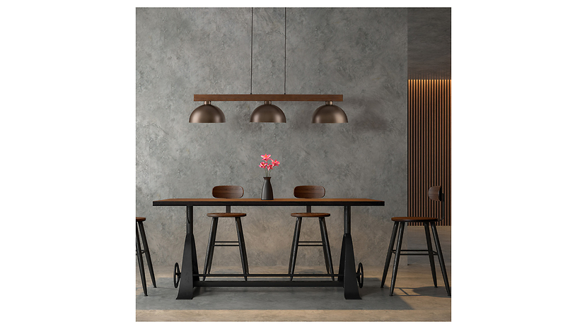 Lampa wisząca Oslo 3-punktowa metalowa brązowa