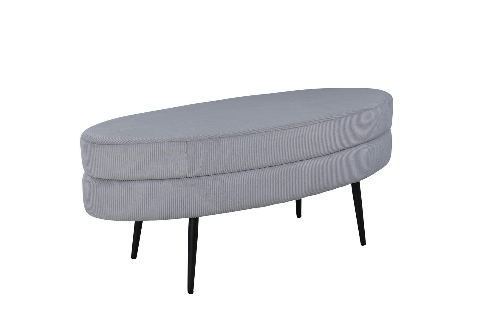 LOSTO - Banc oval tendance en velours côtelé gris