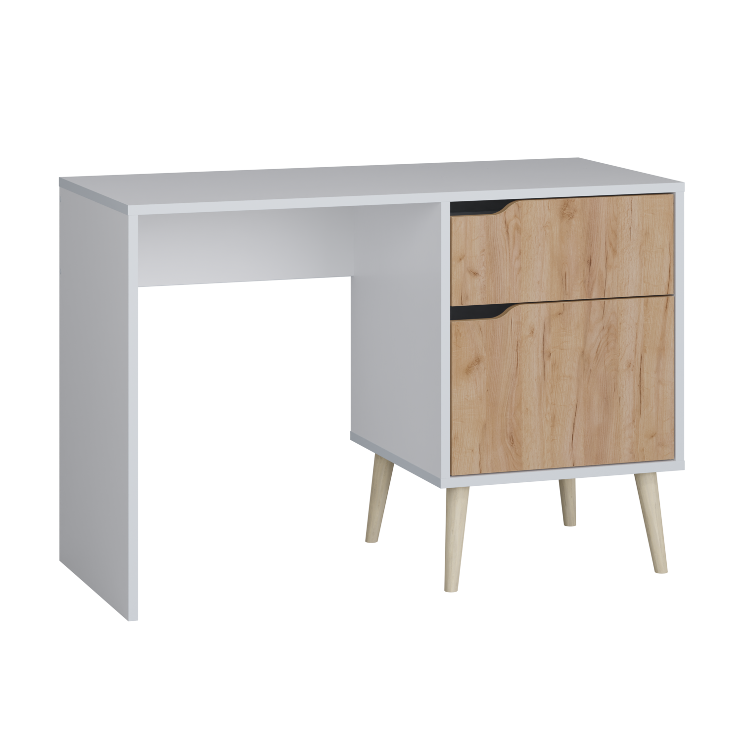 Biurko BIAŁY-DĄB CRAFT ZŁOTY elegancka kolorystyka i funkcjonalność