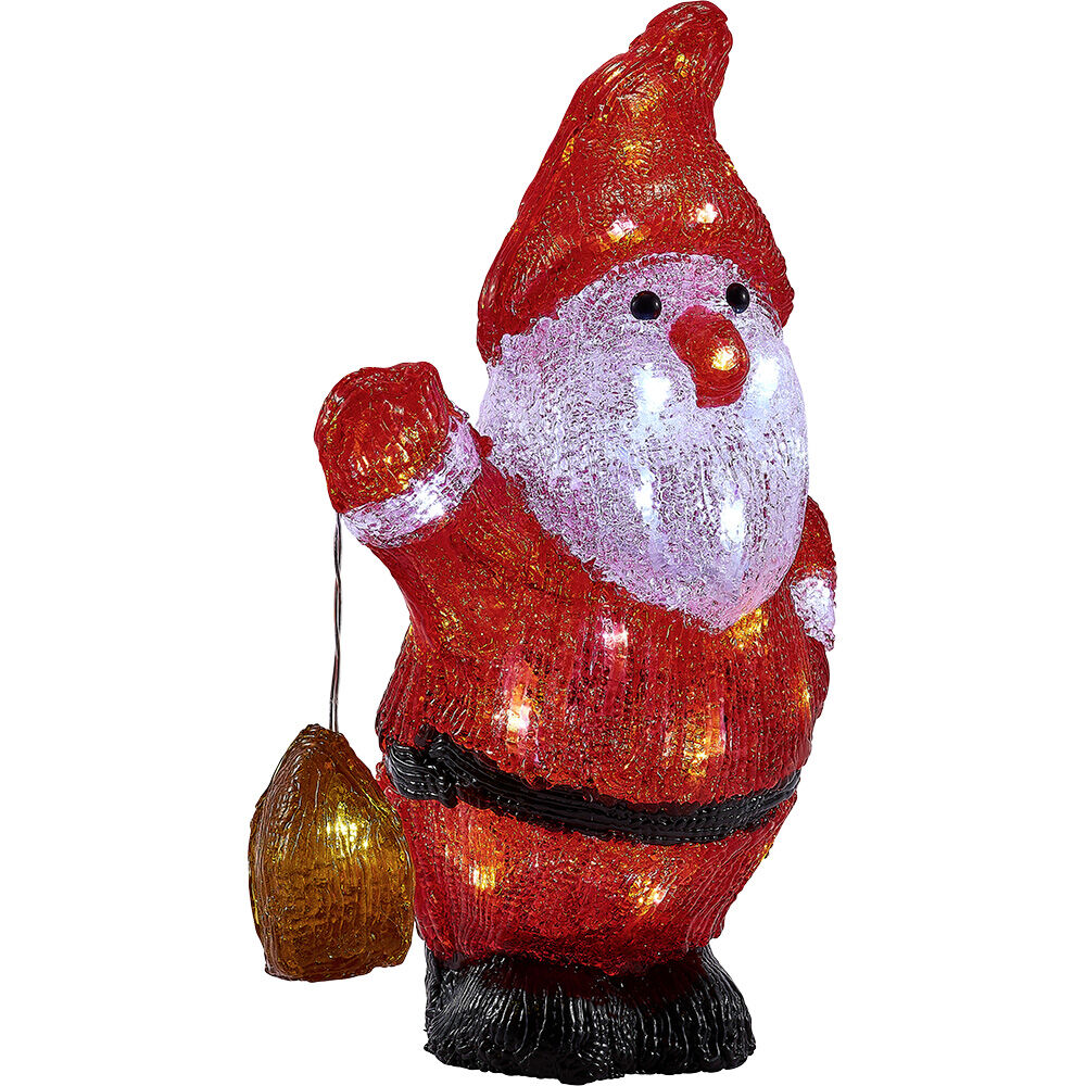 Père-No&euml;l lumineux avec lanterne 35 LED rouge et blanc