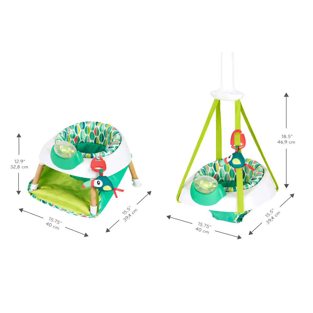 Evenflo ExerSaucer Tiny Tropics 2-In-1 Baby Seat & Door Jumper