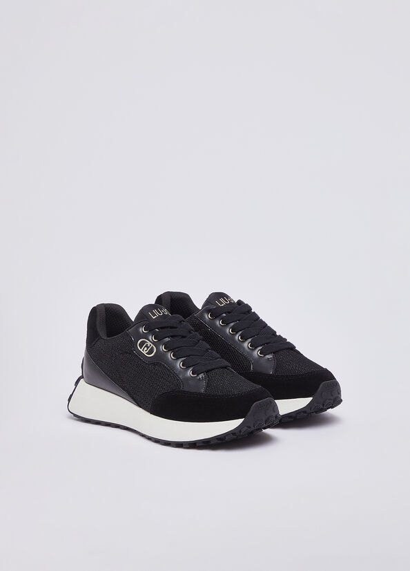 Sneakers in mesh e paillettes