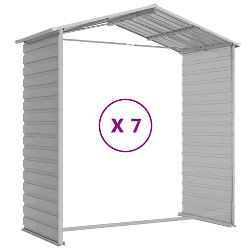NNEVL Garden Shed Light Grey 191x640x198 cm Galvanised Steel