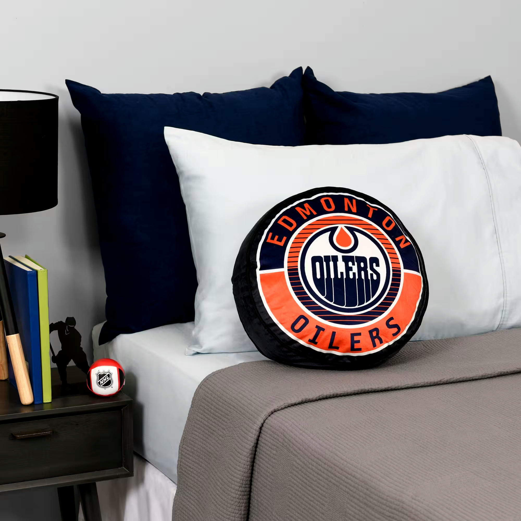 NHL Edmonton Oilers Hockey Puck Pillow Cushion
