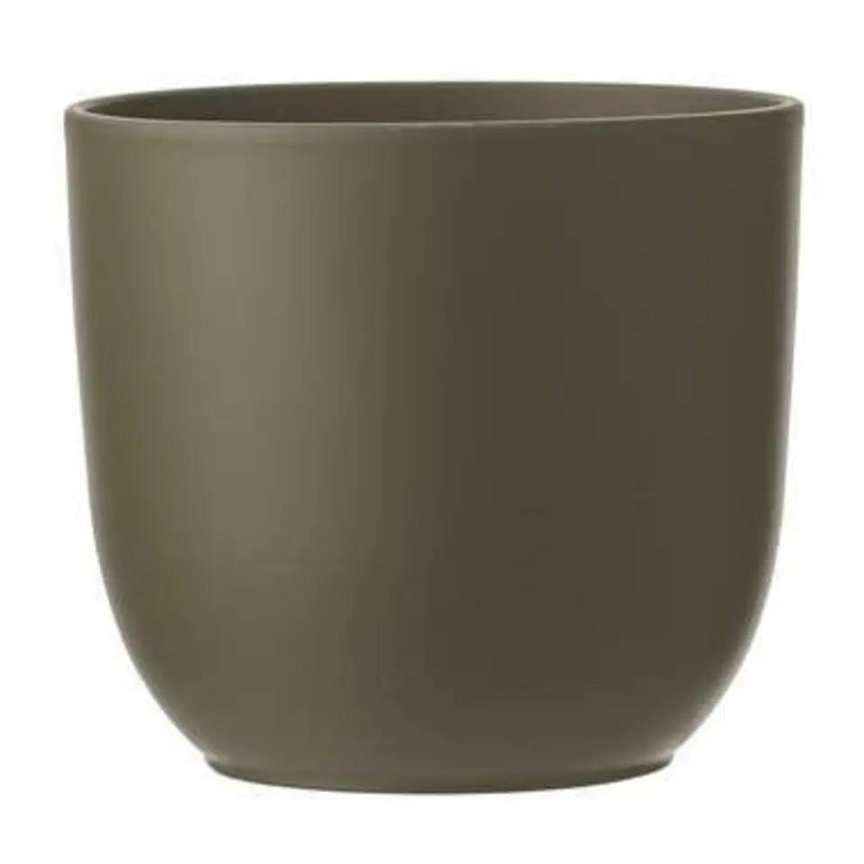 Mica Decorations Bloempot - groen - mat - keramiek - 22 x 20 cm