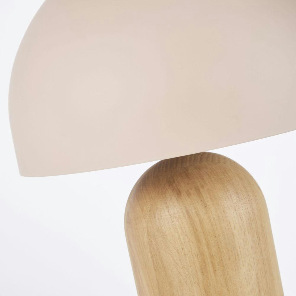 NORA - Lampe en métal rose et chêne