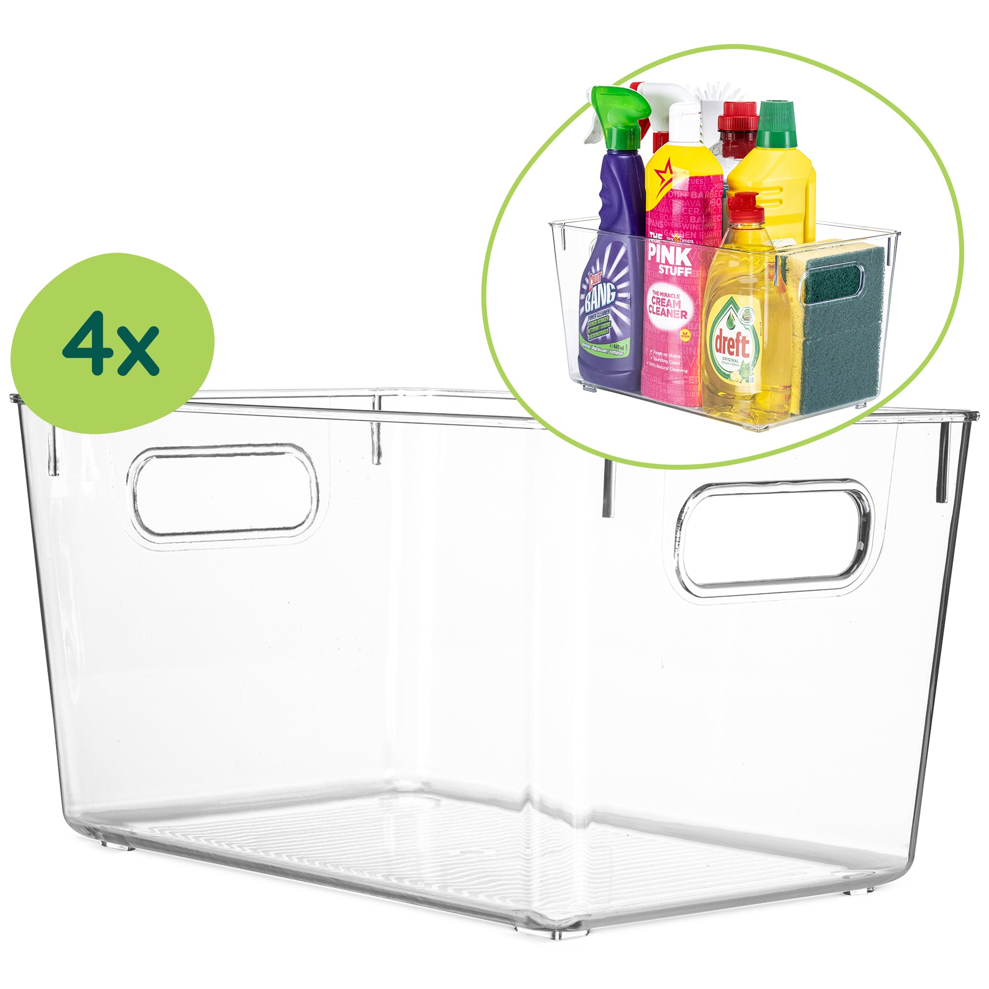 XIVADA Keukenkast Organizer Kato - XL - PET - Transparant - Set van 4