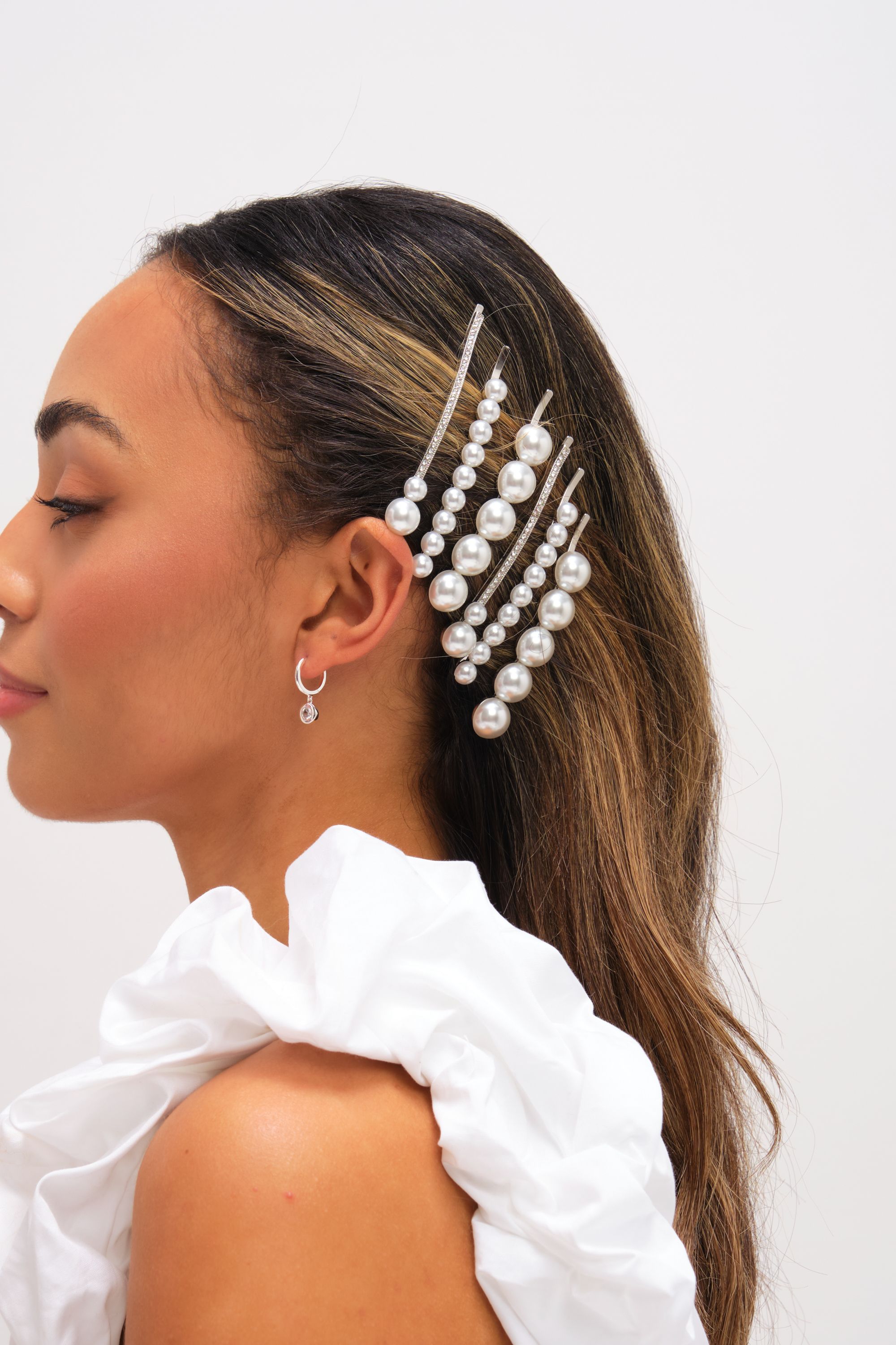 Jon Richard Silver Plated Mixed Pearl Slides - Multipack