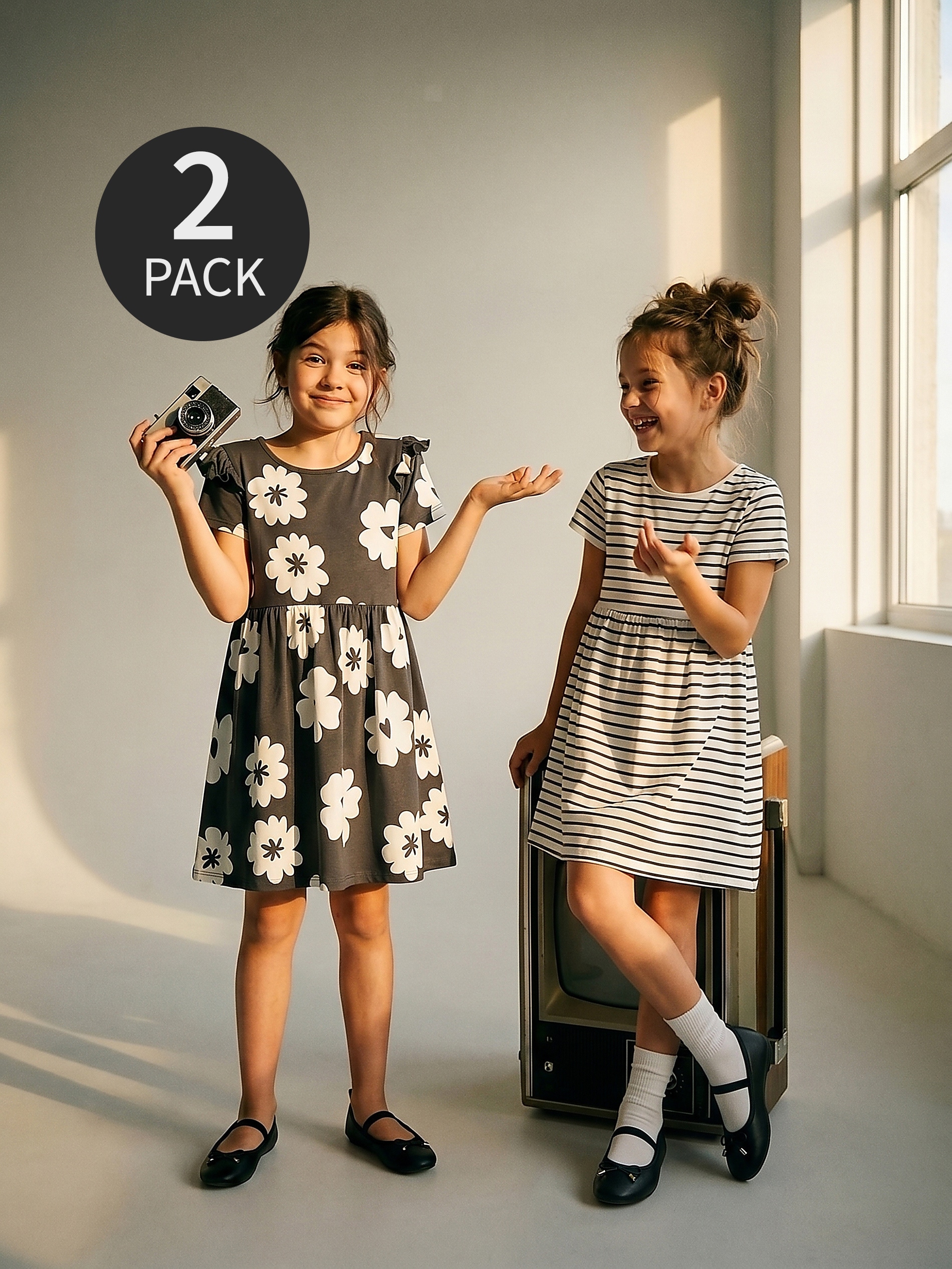 Bawełniane sukienki 2 pack