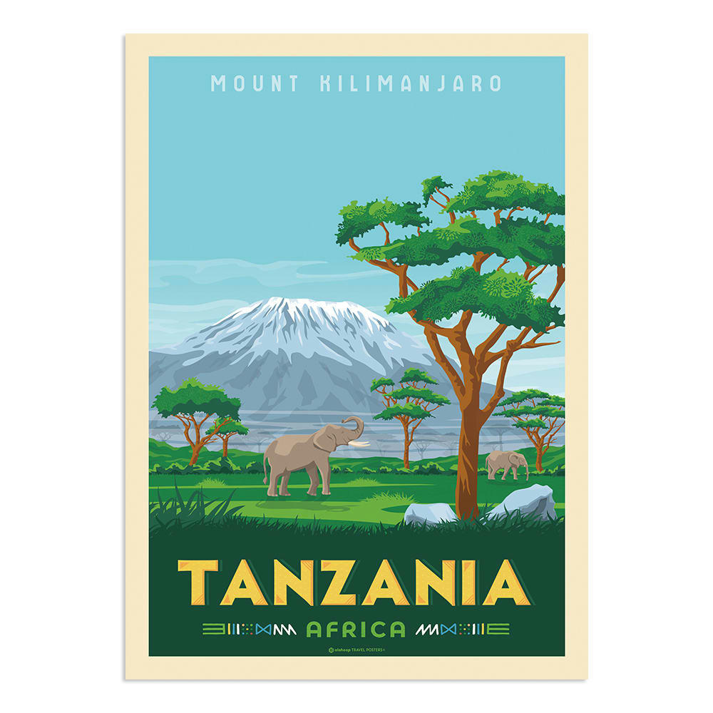 - Affiche Tanzanie Mont Kilimandjaro 21x29,7 cm
