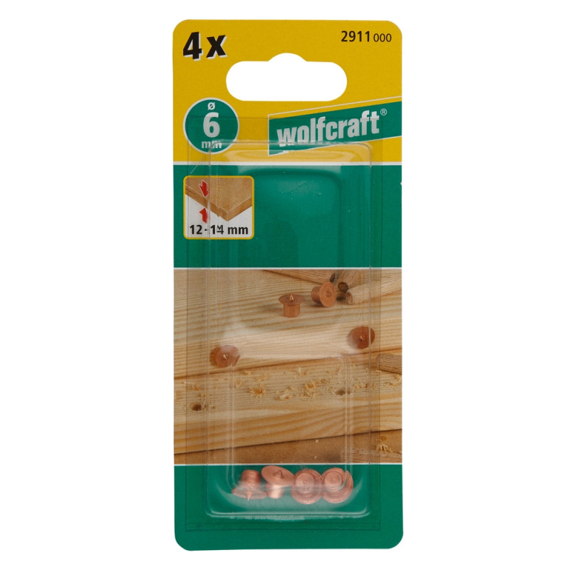 Centreur pour cheville Ø 6 mm 4 pièces WOLFCRAFT