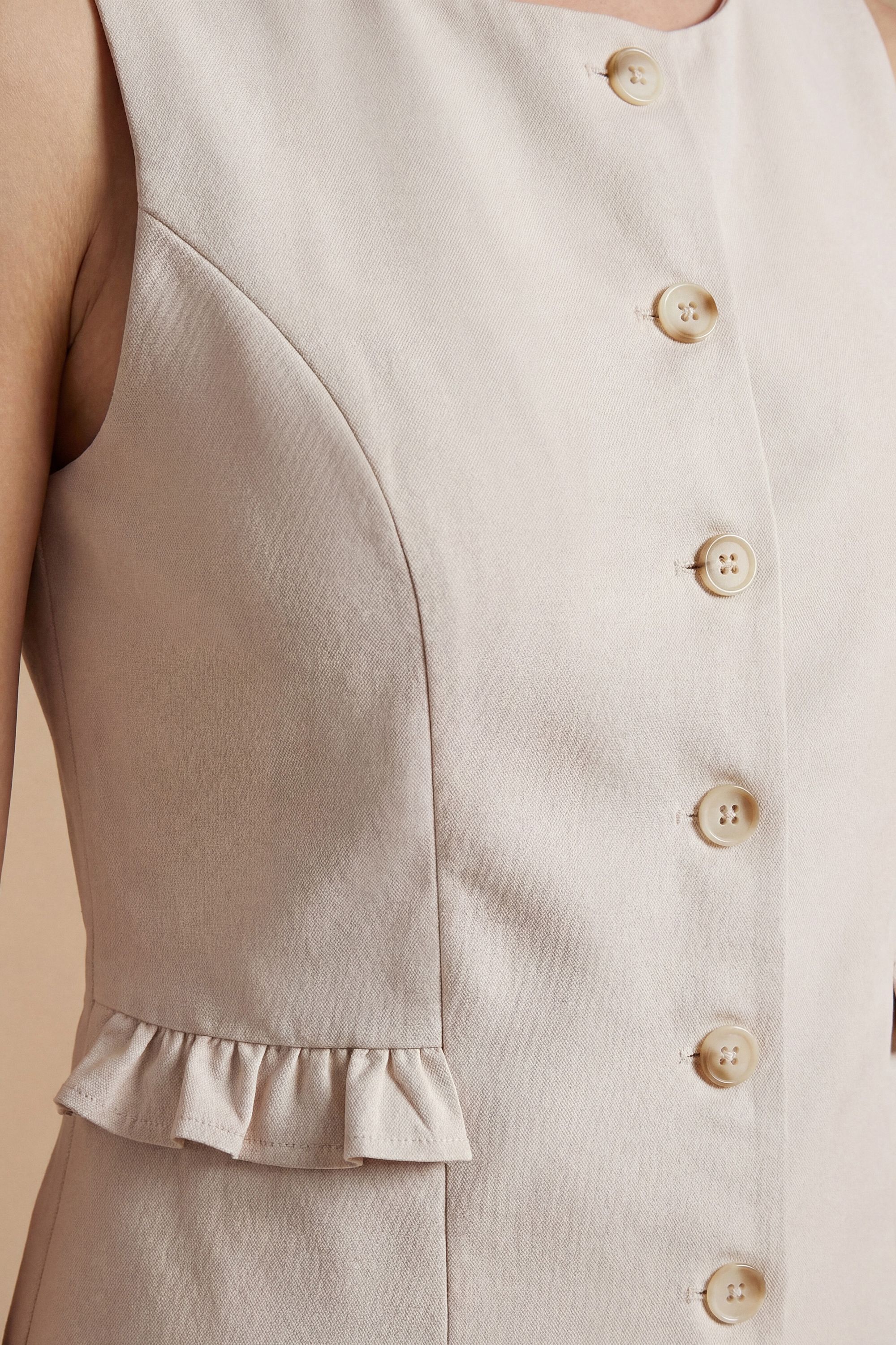 Dorothy Perkins Frill Pocket Detail Button Up Waistcoat
