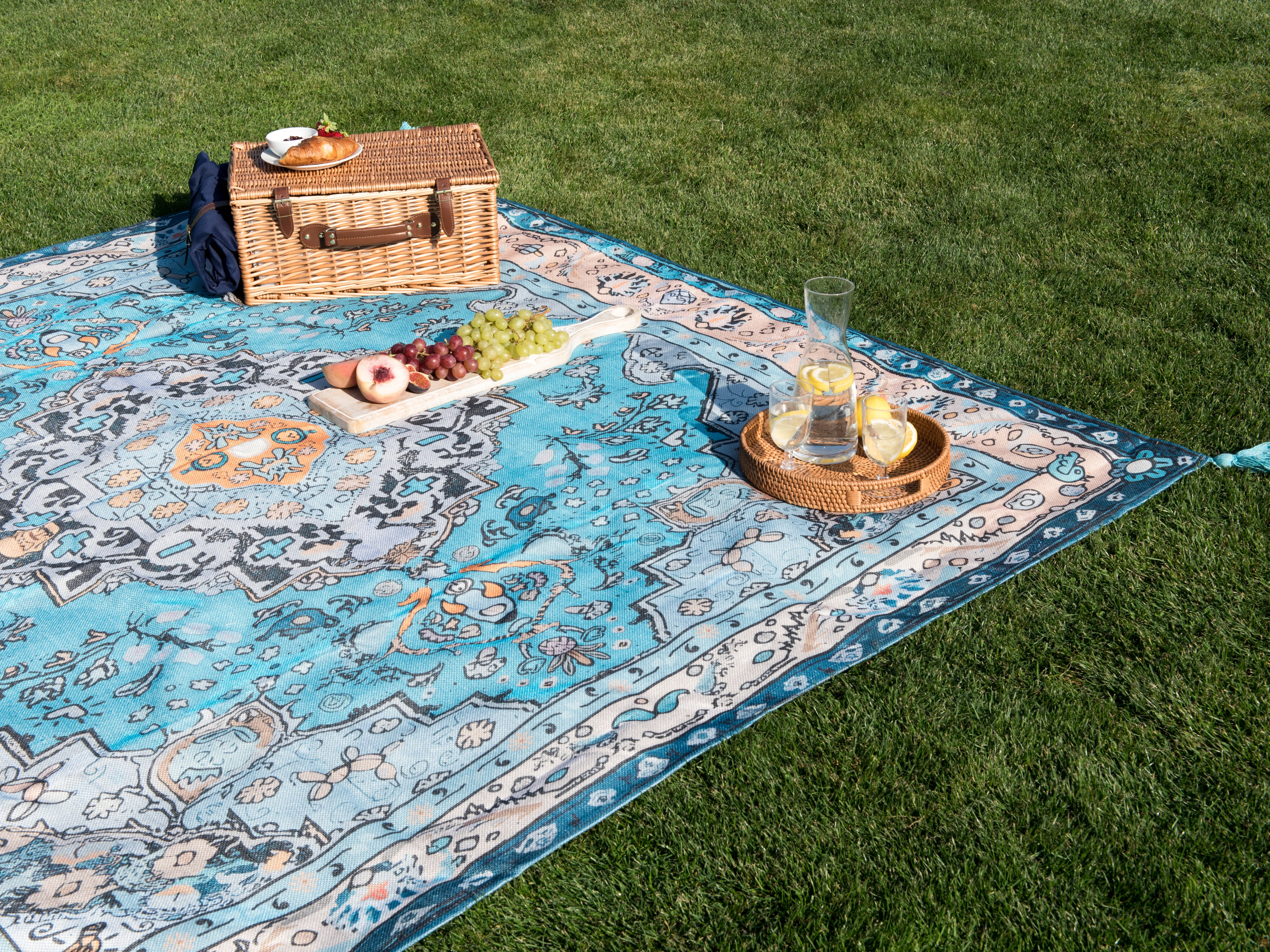 Picnic Blanket KOTLA 200 x 200 cm Blue