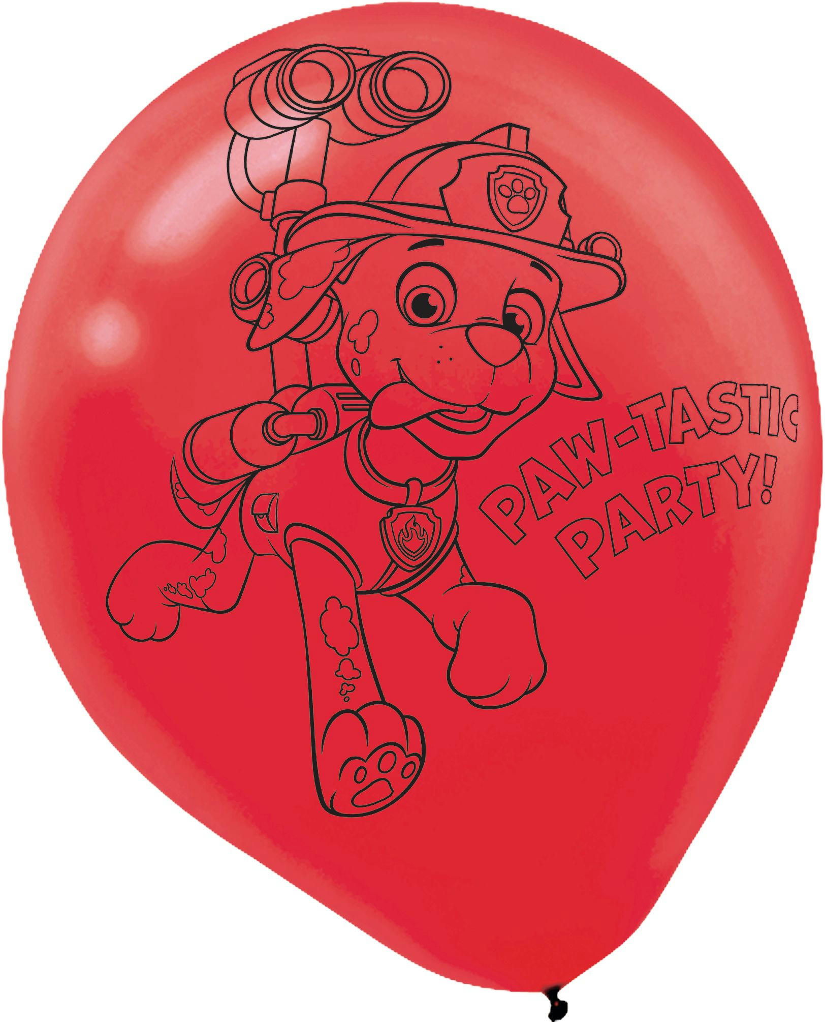 Nickelodeon PAW Patrol Marshall/Chase/Skye Round Latex Balloon Decorating Kit, White/Yellow/Orange, 12-in, 6-pk, for Birthday Party