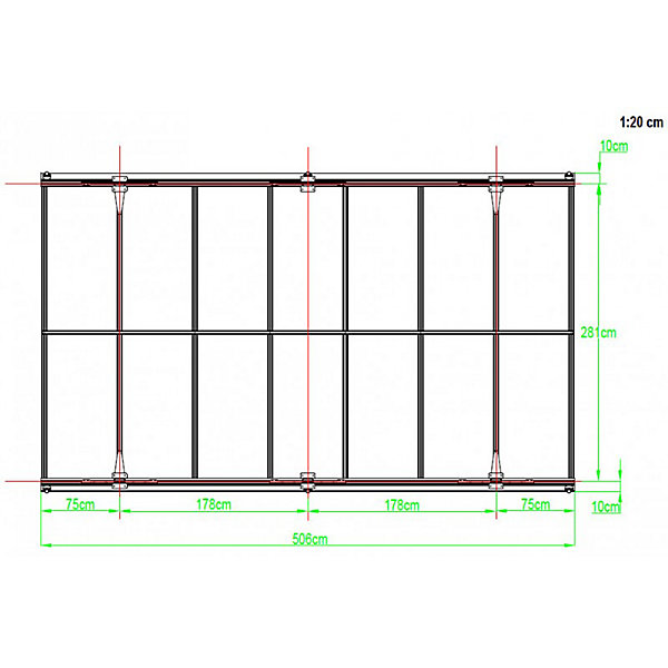 Carport aluminium blanc 3x5,05m 15,15m² polycarbonate 6mm X-METAL