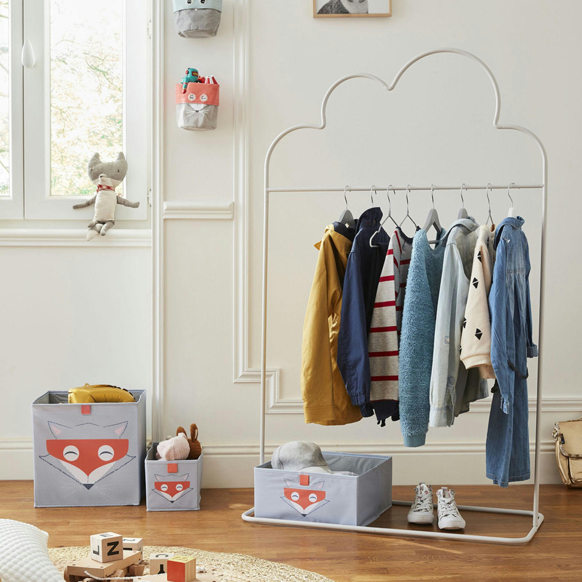 CLOUDY - Portant pour enfants gris nuage 132x81x36cm