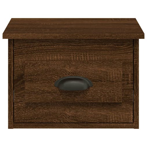 NNEVL Wall-mounted Bedside Cabinets 2 pcs Brown Oak 41.5x36x28cm